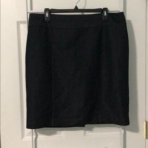 Knee Length Faux Denim Skirt